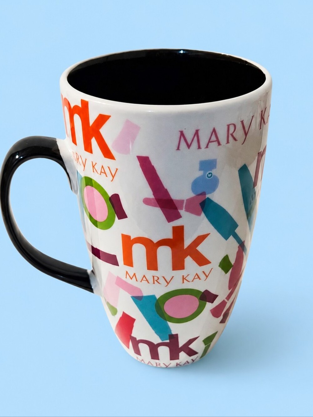 Mary Kay Multicolor Logo Ceramic Coffee Mug - White with Black Interior
